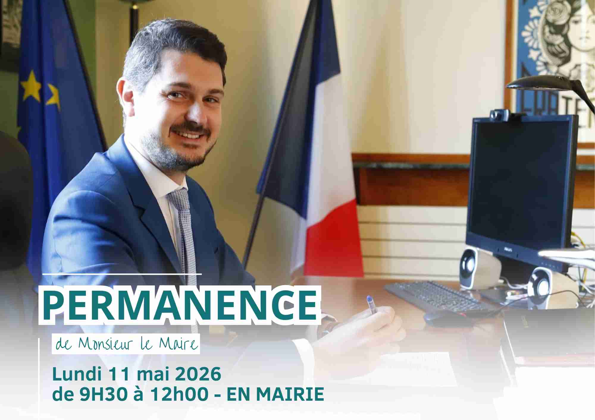 Permanence du Maire - 11 mai 2026  de 9H30 à 12h00