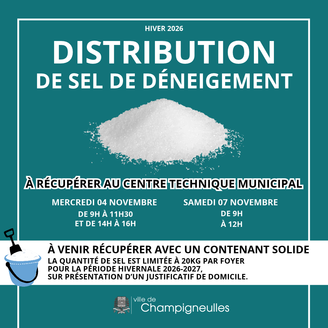 Hiver : Distribution de sel de déneigement aux Champigneullais