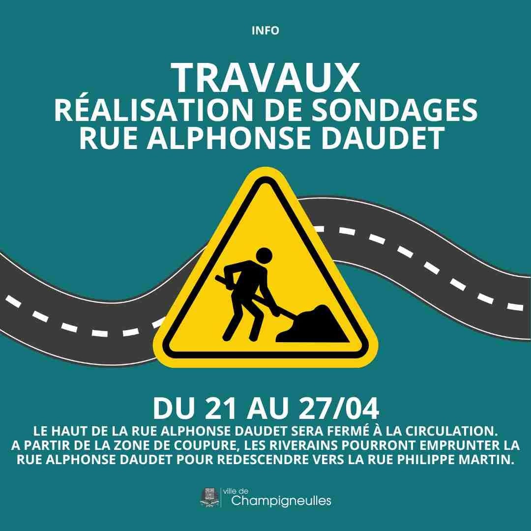 Travaux - Réalisations de sondages rue Alphone Daudet