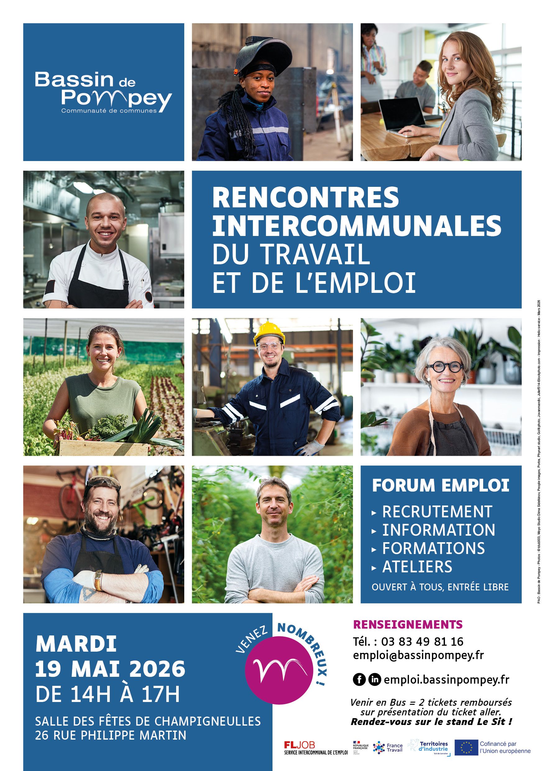 Rencontres Intercommunales du Travail et de l'Emploi (RITE) - Salle des fêtes Champigneulles - 19 mai - 14h - 17h
