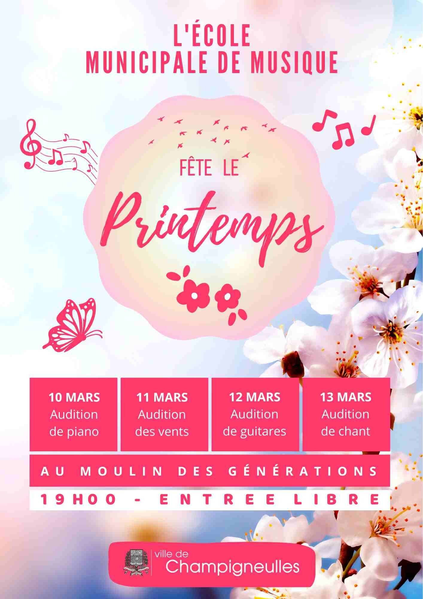 L'école de musique fête le Printemps du 10 au 13 mars