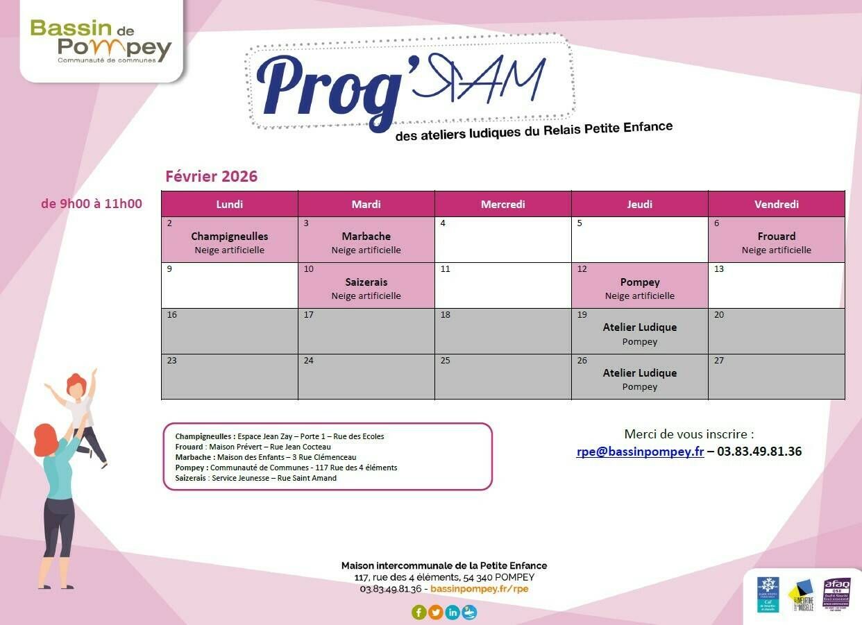 Programme du Relais Petite Enfance : février 2026