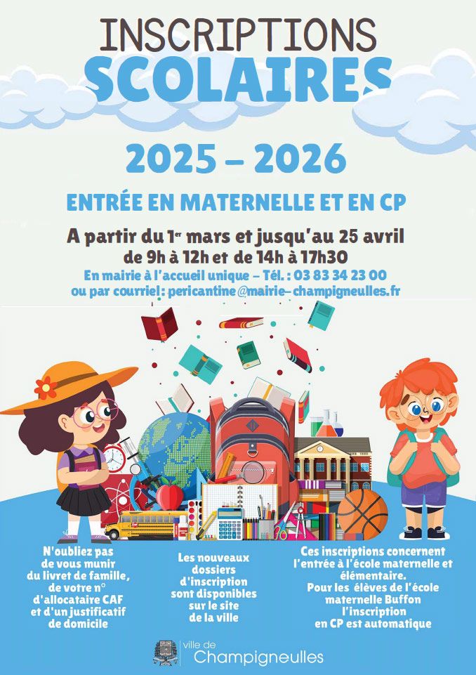 Visuel de la premiere page du dossier pour les inscriptions scolaires