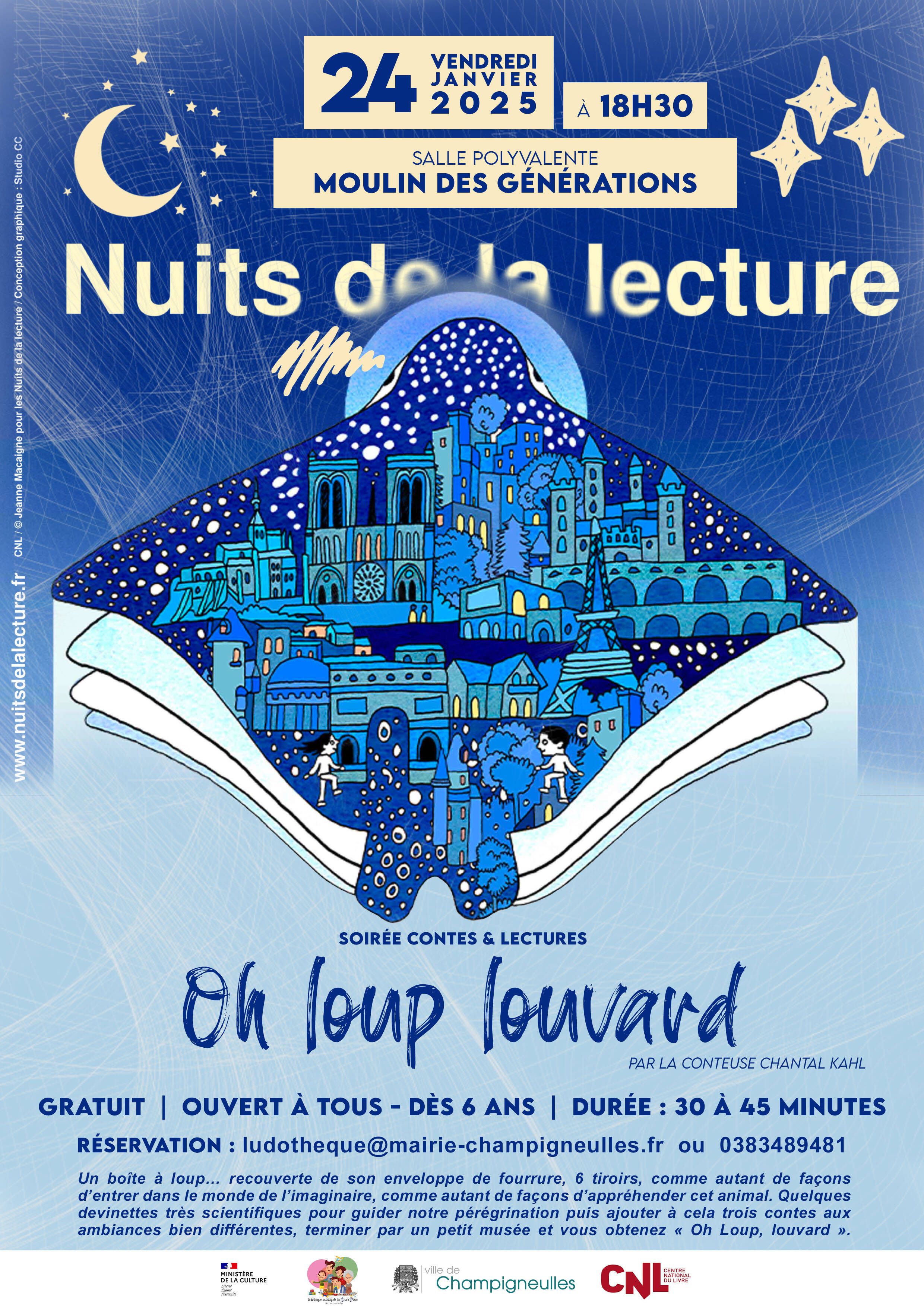 Nuit de la lecture - 24 janv. 18h30 - Moulin des Générations